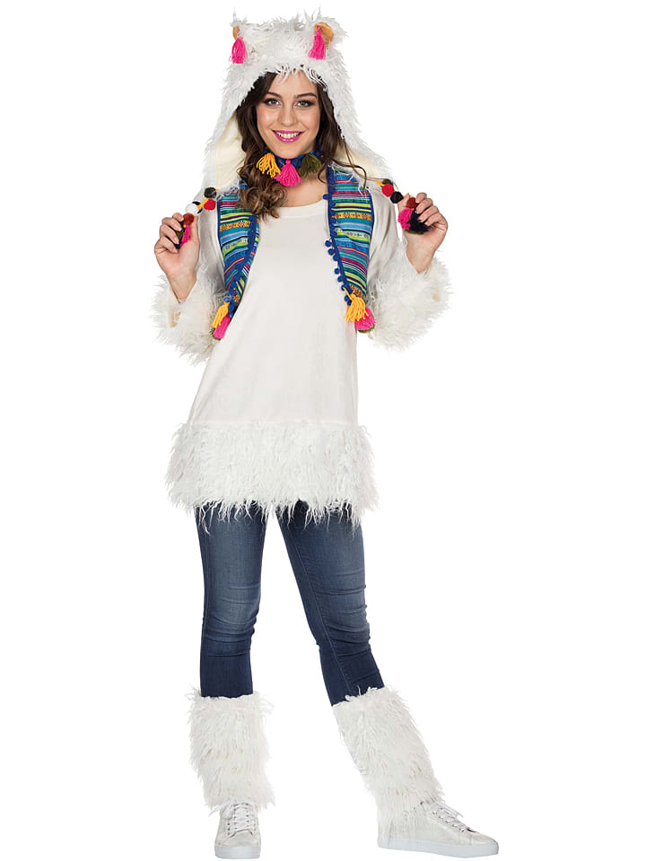 Carnival Party 3-częściowy kostium "Lama" w kolorze białym rozmiar: 48