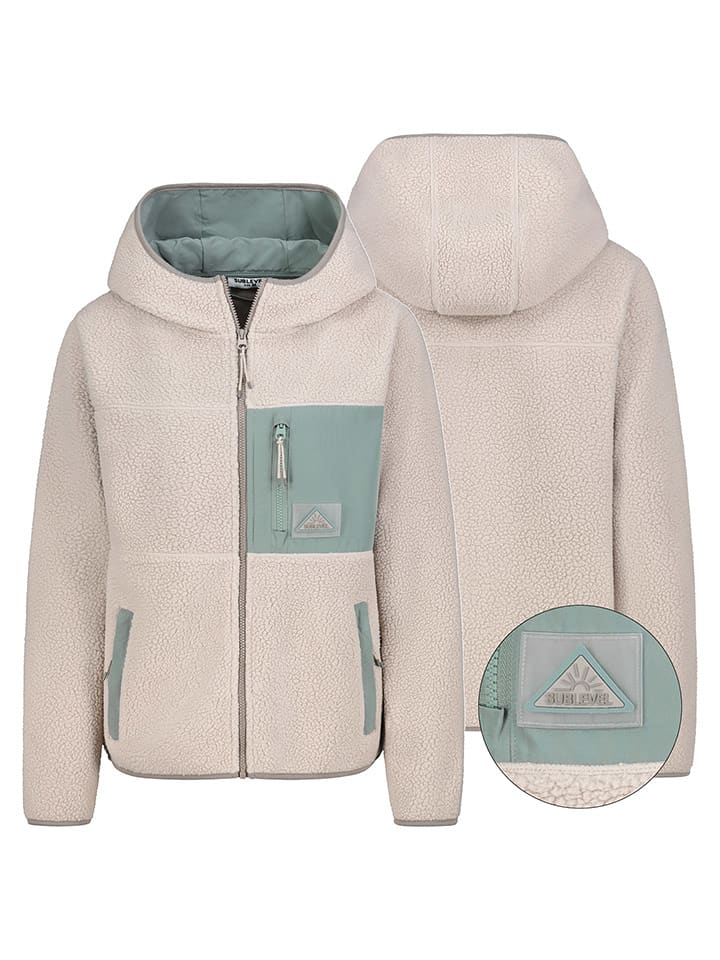 Sublevel Kurtka polarowa w kolorze kremowo-miętowym rozmiar: XL