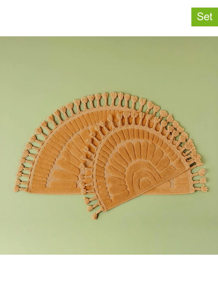 BELLA MAISON Dywaniki łazienkowe (2 szt.) "Sunshine" w kolorze jasnobrązowym rozmiar: 60x100 cm