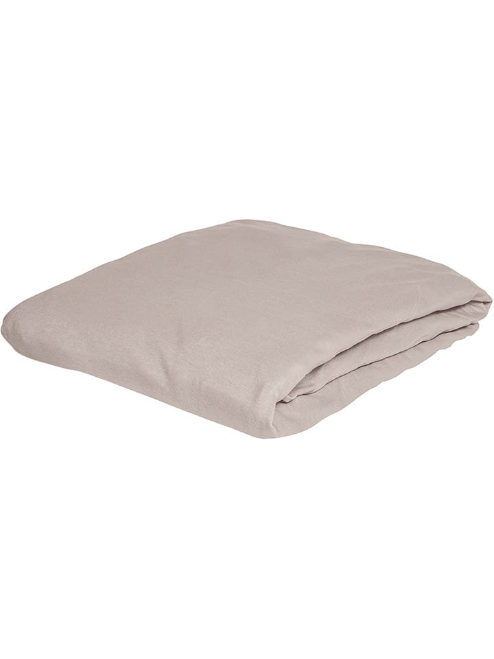 Bierbaum Prześcieradło flanelowe w kolorze beżowym na gumce rozmiar: 150x200 cm