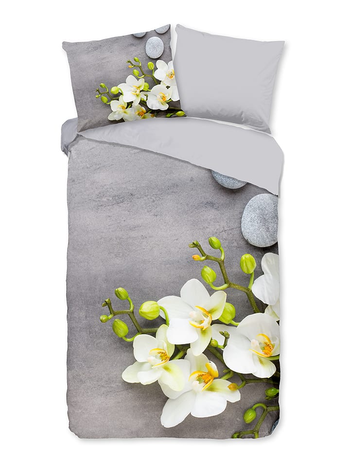 Pure Komplet pościeli w kolorze szarym z mikrofibry rozmiar: 200x200/220 cm