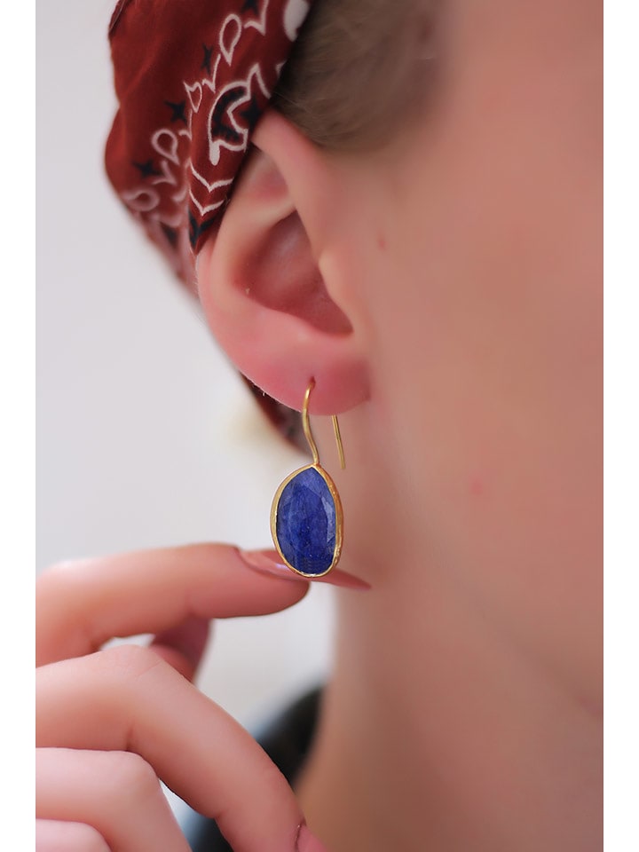 Pierres delicates Pozłacane kolczyki z lapis lazuli rozmiar: onesize