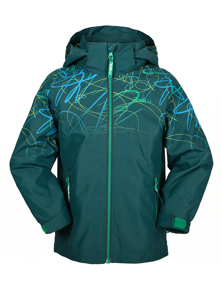 Peek U Kurtka przeciwdeszczowa "Lev" w kolorze ciemnozielonym rozmiar: 122