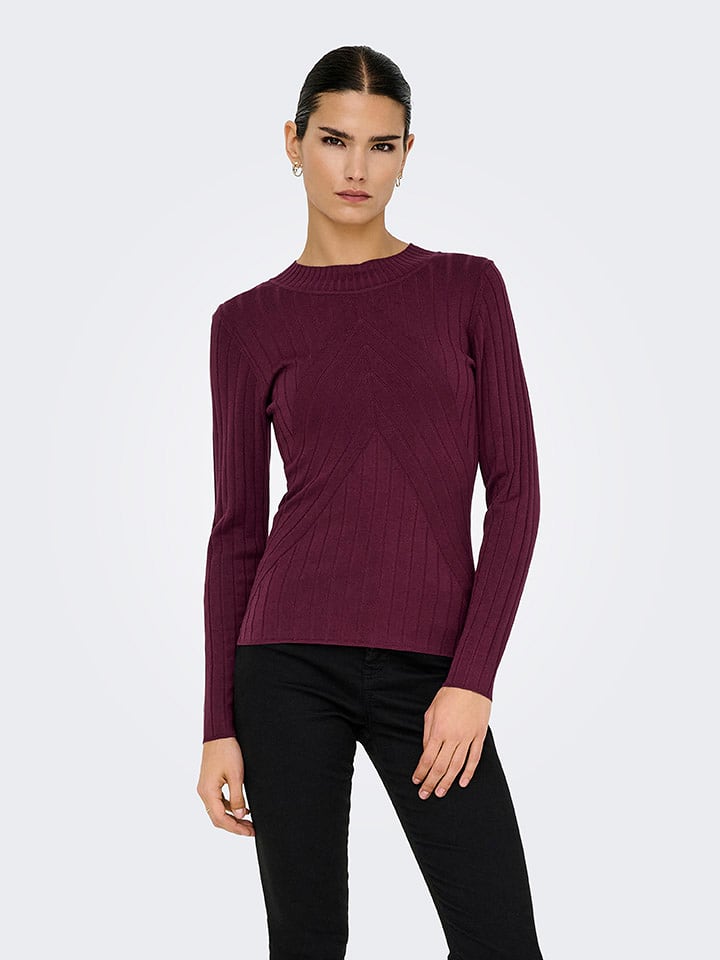 JDY Sweter w kolorze bordowym rozmiar: S