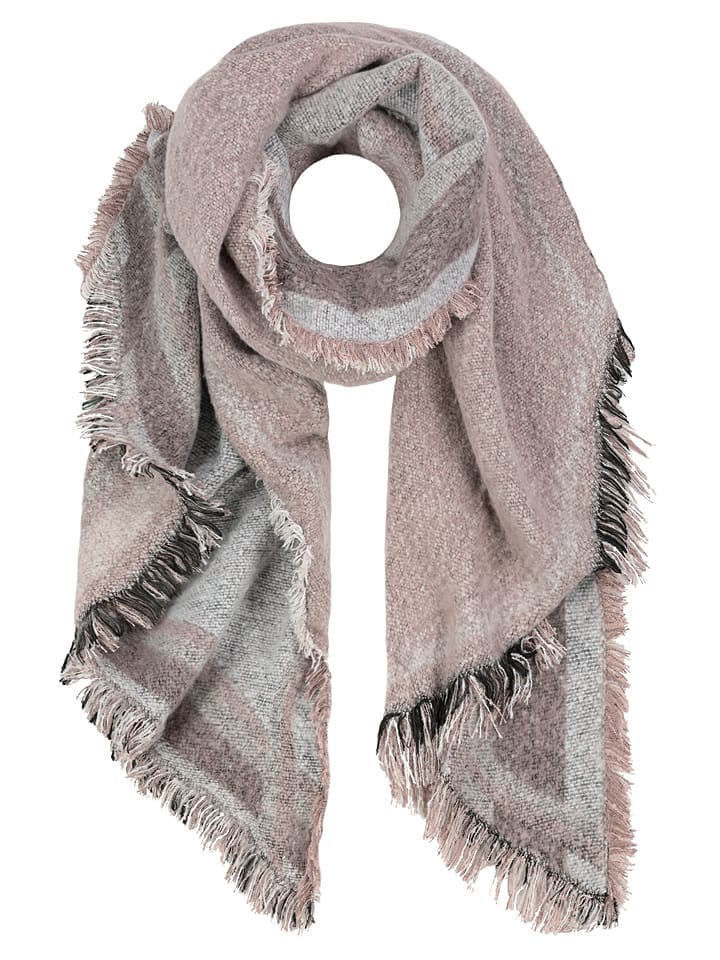 Eight2Nine Szal w kolorze szaro-jasnoróżowym - 240 x 70 cm rozmiar: onesize