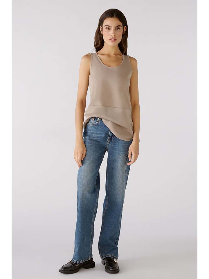 Oui Top w kolorze beżowym rozmiar: 34