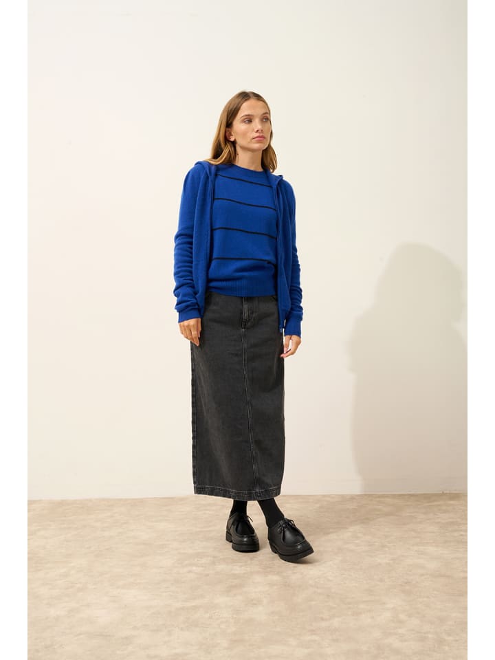 Just Cashmere Kaszmirowy kardigan "Debbie" w kolorze niebieskim rozmiar: L