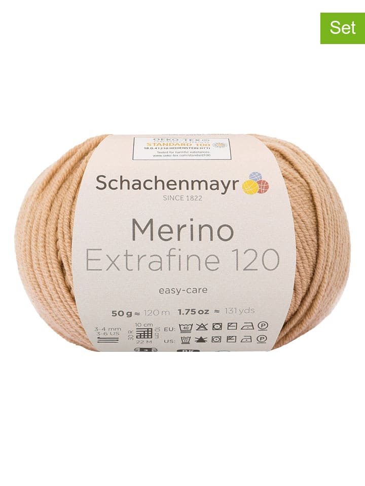 Schachenmayr since 1822 Przędza wełniana (10 szt.) w kolorze beżowym - 10 x 50 g rozmiar: onesize