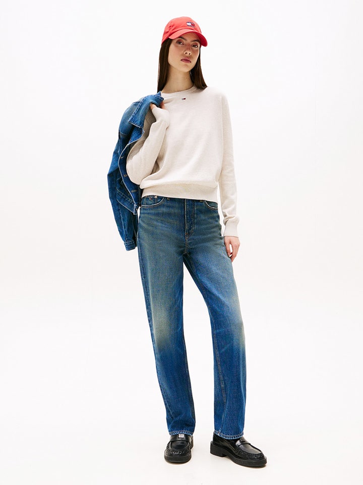 TOMMY JEANS Sweter w kolorze kremowym rozmiar: L