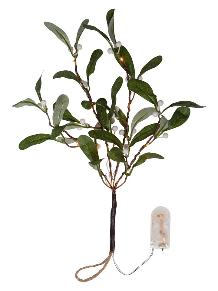 STAR Trading Gałązka jemioły LED w kolorze zielonym - wys. 35 cm rozmiar: onesize