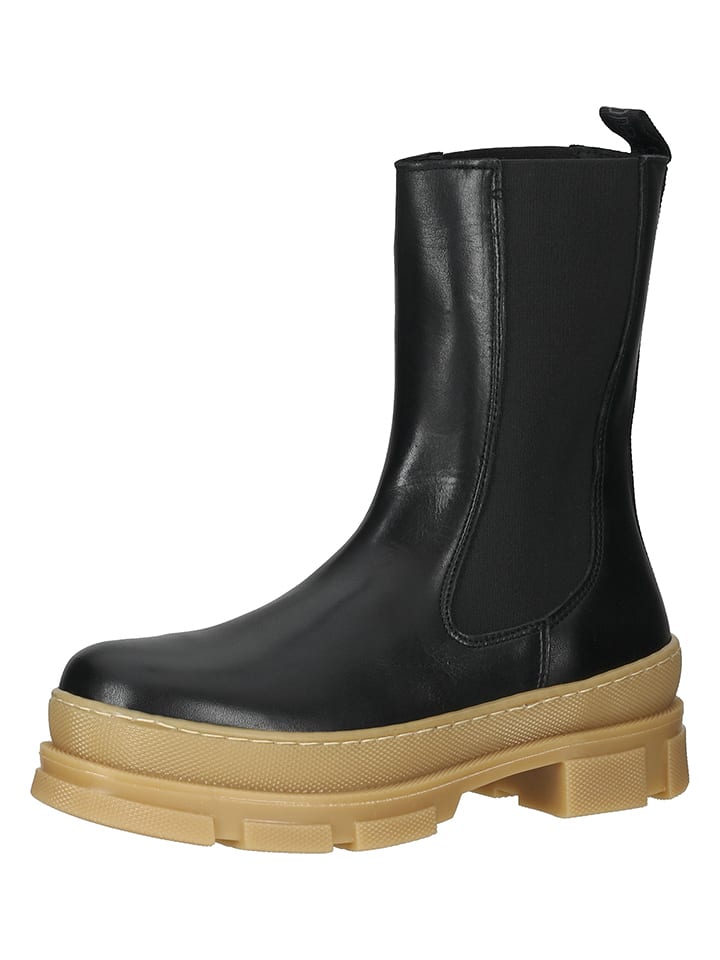 Steve Madden Skórzane sztyblety w kolorze czarno-beżowym rozmiar: 39