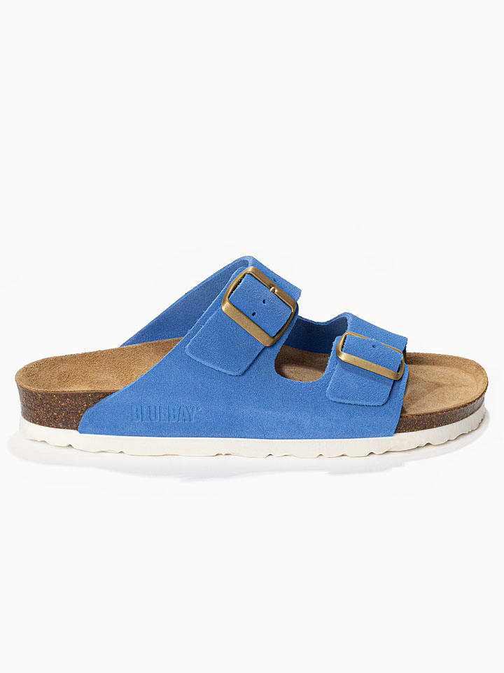 Bluebay Skórzane klapki "Aristote" w kolorze błękitnym rozmiar: 36