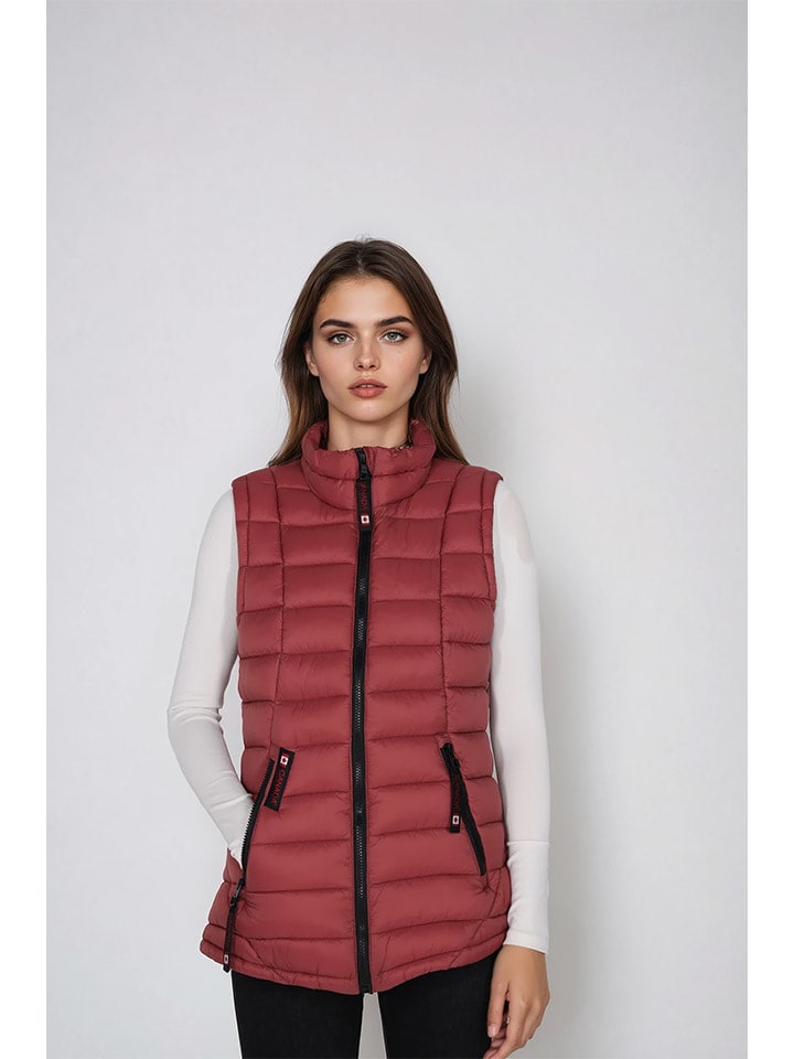 CANADA weather gear Kamizelka pikowana w kolorze czerwonym rozmiar: S