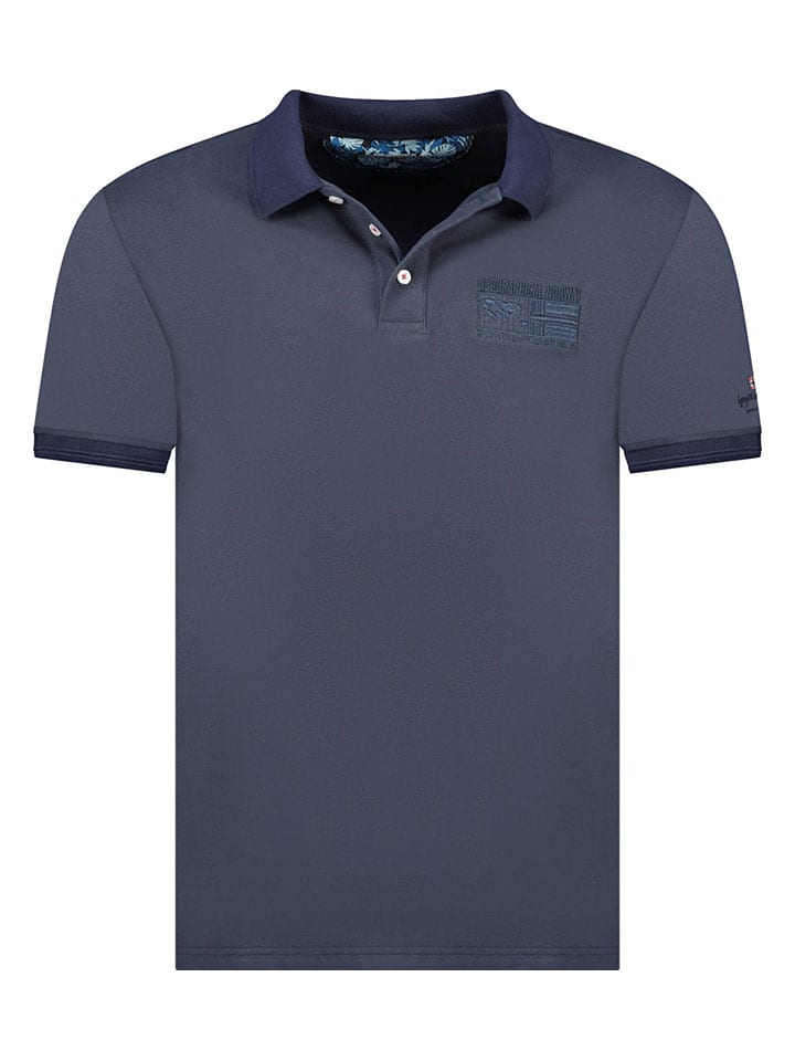Geographical Norway Koszulka polo "Slub" w kolorze granatowym rozmiar: S