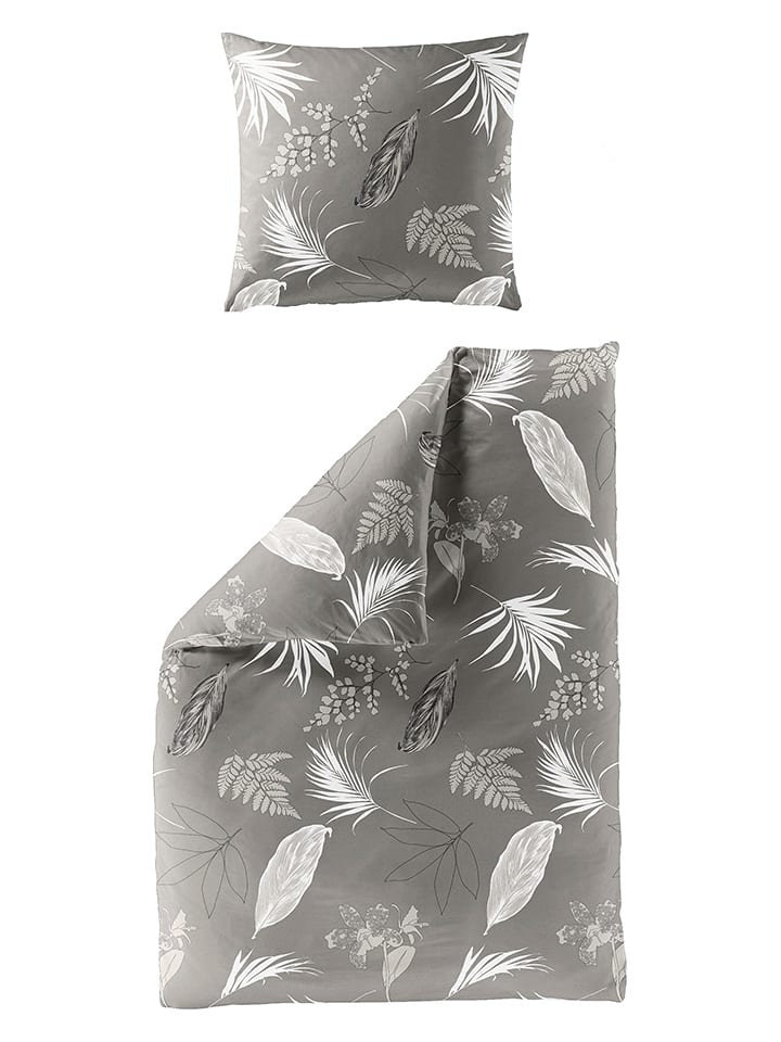 Bierbaum Komplet pościeli satynowej w kolorze szarym rozmiar: 135x200 cm