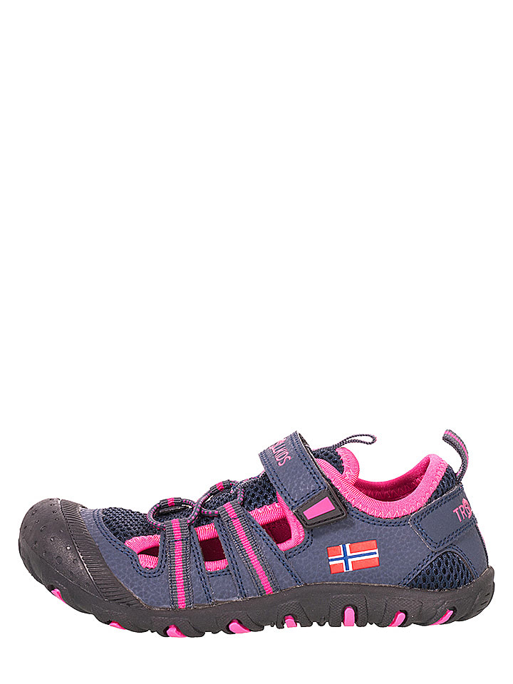 Trollkids Półsandały "Sandefjord" w kolorze granatowo-różowym rozmiar: 37