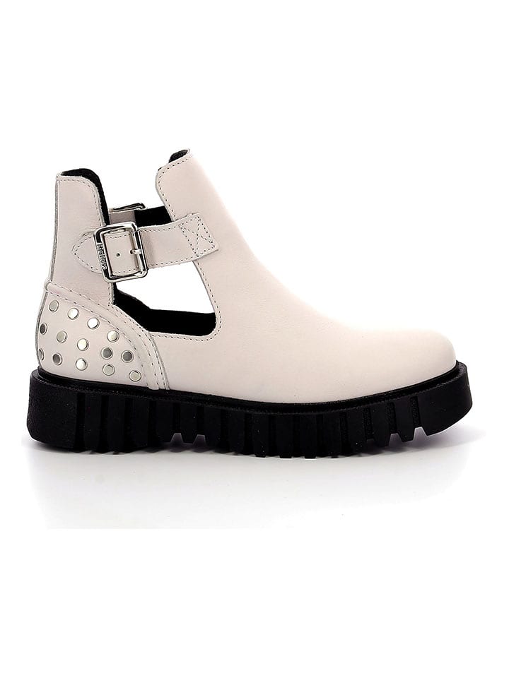 Kickers Skórzane botki "Kick Fantasy" w kolorze kremowym rozmiar: 40