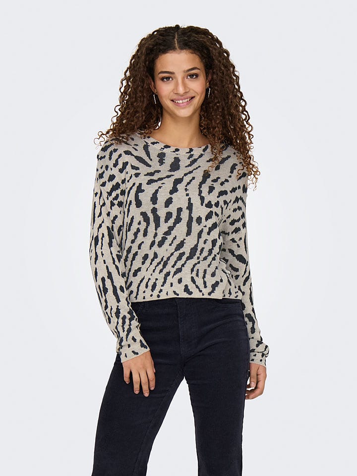 ONLY Sweter w kolorze szarobrązowym rozmiar: XS