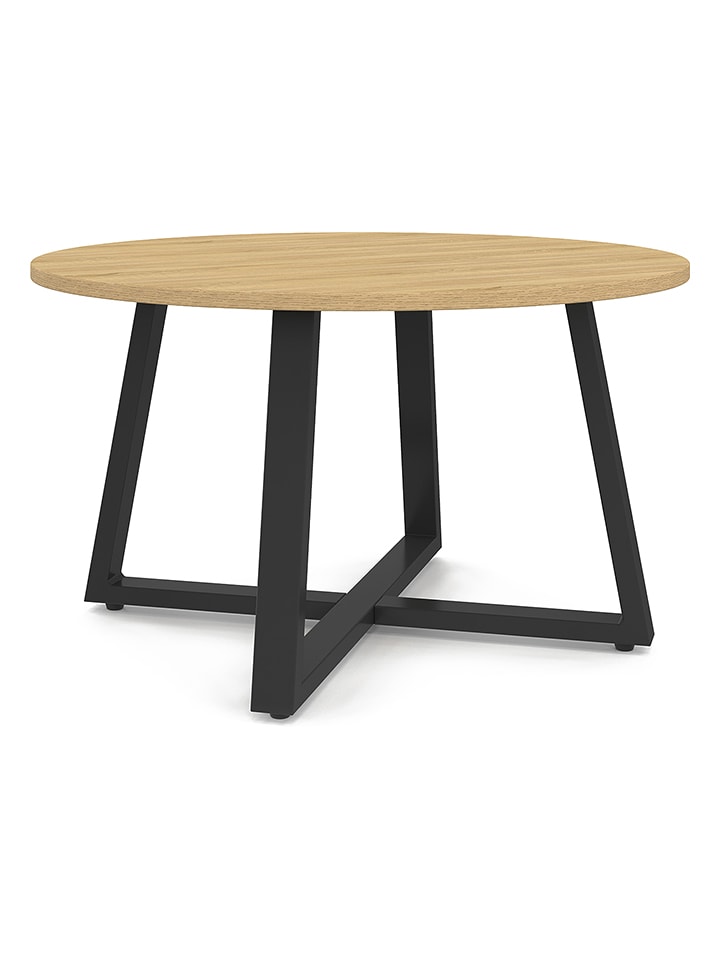 IDOMYA Factory Stół "Sana" w kolorze beżowo-czarnym do jadalni - wys. 83 x Ø 100 cm rozmiar: onesize