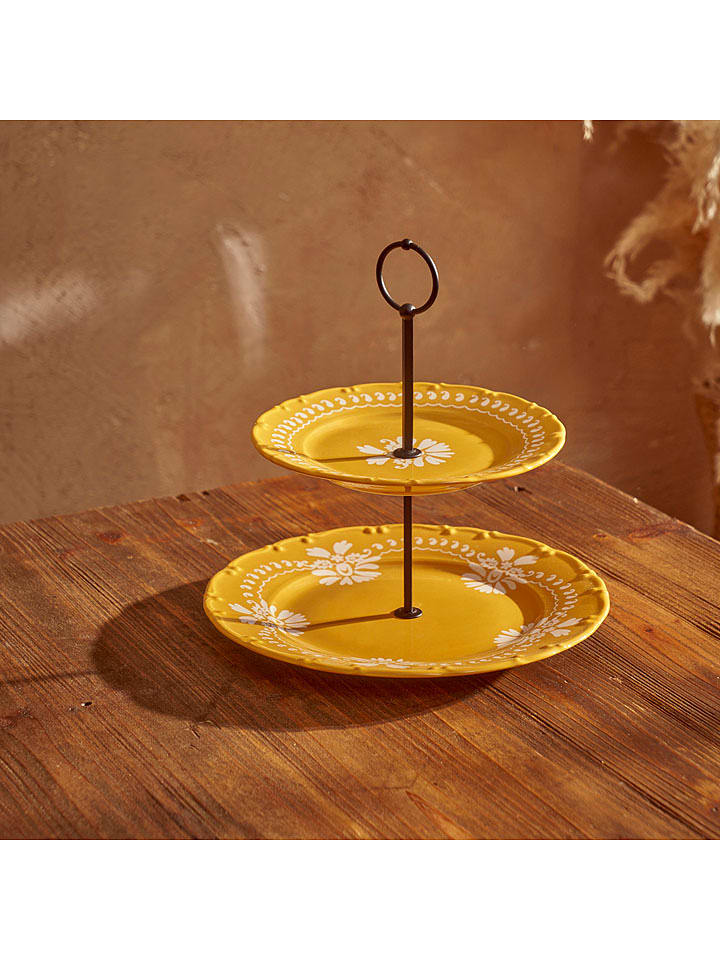 BELLA MAISON Etażerka w kolorze żółtym - Ø 25 cm rozmiar: onesize