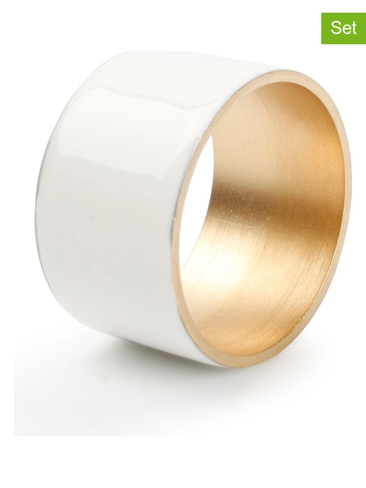 Salt and Pepper Pierścienie (4 szt.) "Centro" w kolorze białym na serwetki - Ø 5 cm rozmiar: onesize