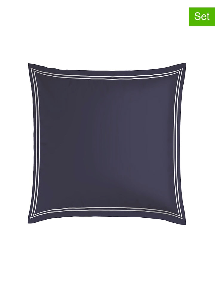 maison héritage PARIS Satynowe poszewki (2 szt.) "Paris" w kolorze granatowo-białym na poduszki rozmiar: 50x70 cm