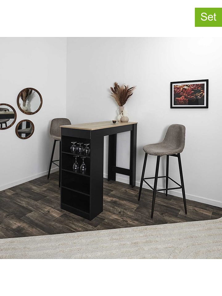 THE HOME DECO FACTORY Hockery barowe (2 szt.) w kolorze szarobrązowym - 46,5 x 100,5 x 49,5 cm rozmiar: onesize