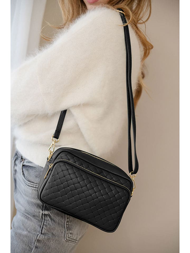 Anna Morellini Skórzana torebka "Colomba" w kolorze czarnym - 22 x 15 x 10 cm rozmiar: onesize