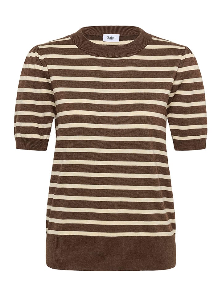 SAINT TROPEZ Koszulka dzianinowa w kolorze brązowym rozmiar: S