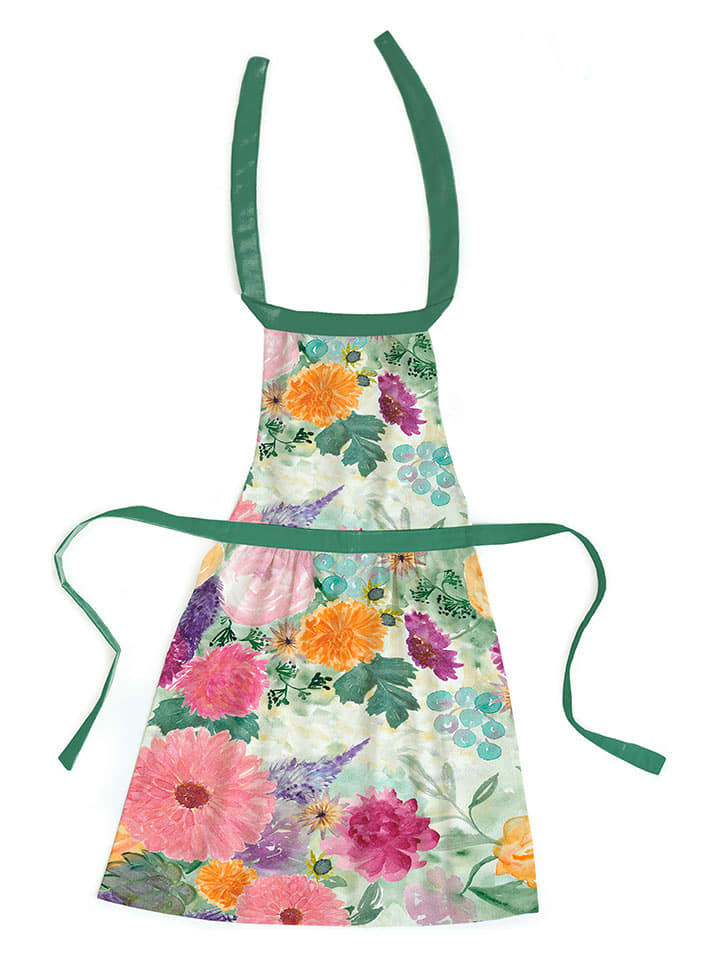 Madre Selva Fartuch kuchenny "Kyra" w kolorze zielonym ze wzorem rozmiar: onesize