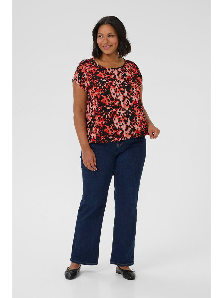 KAFFE curve Bluzka w kolorze czerwono-czarnym rozmiar: 44