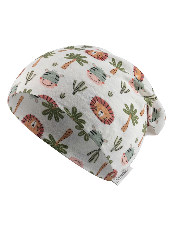 Sterntaler Czapka beanie "Safaritiere" w kolorze kremowo-błękitno-zielonym rozmiar: 45 cm