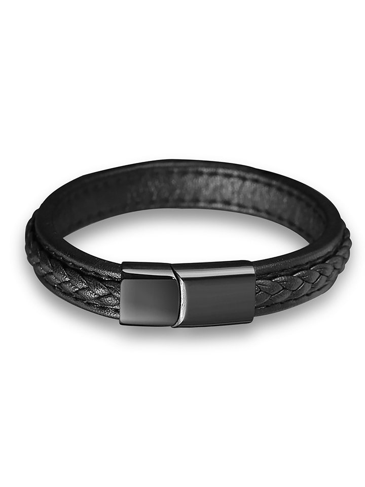 Uomo Skórzana bransoletka w kolorze czarnym rozmiar: onesize