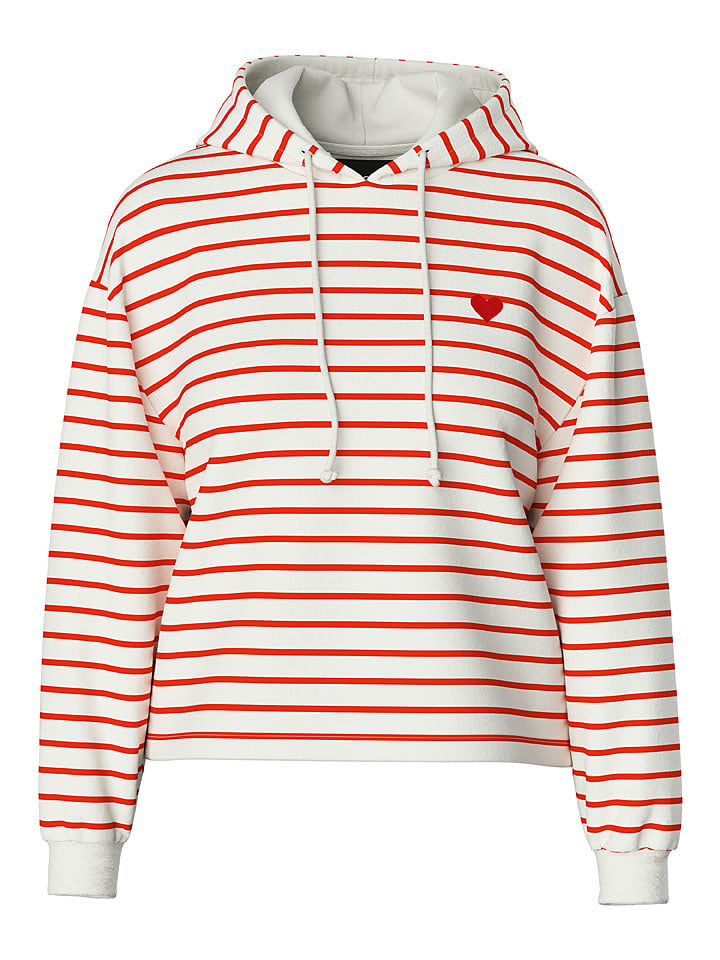 Pieces Bluza "Chilli" w kolorze kremowo-czerwonym rozmiar: M