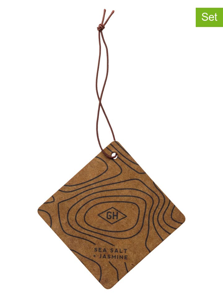 Gentlemen's Hardware Zapachy samochodowe (2 szt.) w kolorze czarno-jasnobrązowym - 7,6 x 7,6 cm rozmiar: onesize