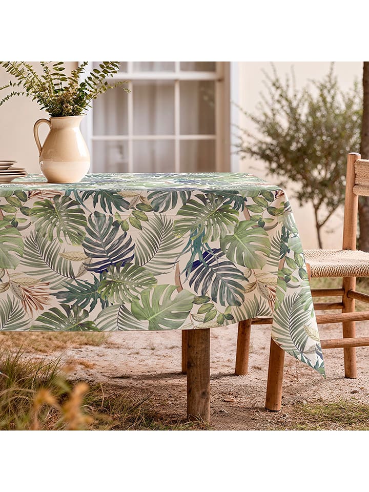 Mint Rugs Obrus "Floral And Tropical Deisy" w kolorze biało-zielonym rozmiar: 155x300 cm