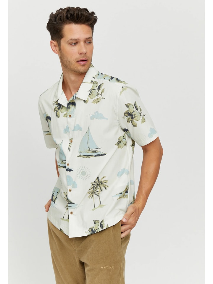 MAZINE Koszula "Maui" w kolorze kremowo-zielonym rozmiar: M