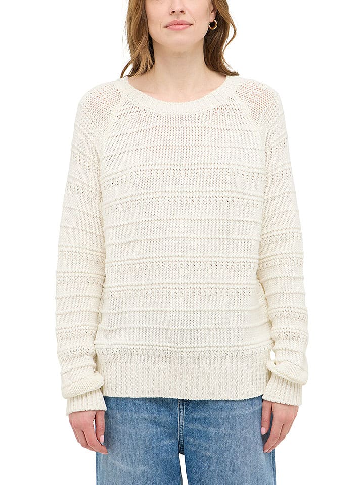 Mustang Sweter w kolorze kremowym rozmiar: XS