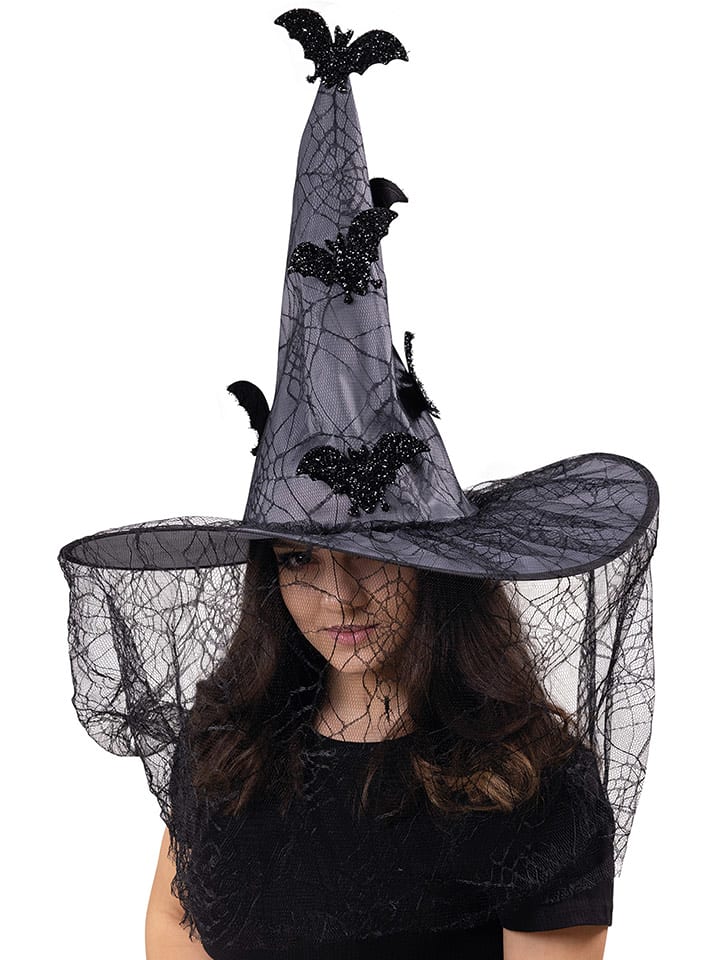 Party x People Kapelusz czarownicy w kolorze szaro-czarnym rozmiar: onesize
