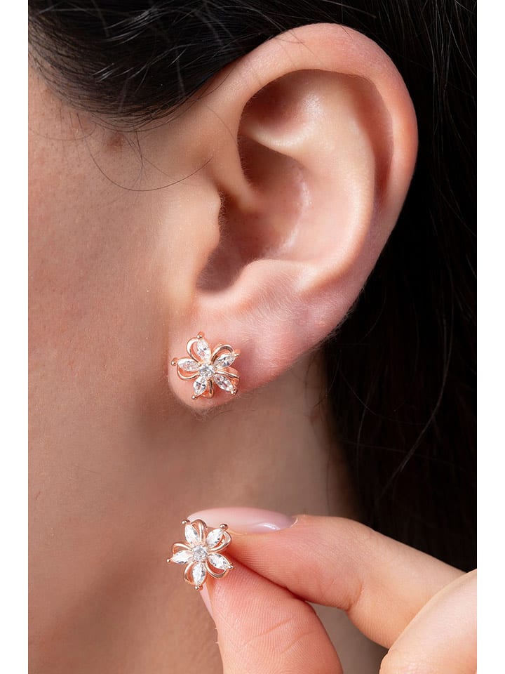 Heliophilia Pozłacane kolczyki-wkrętki z cyrkoniami rozmiar: onesize