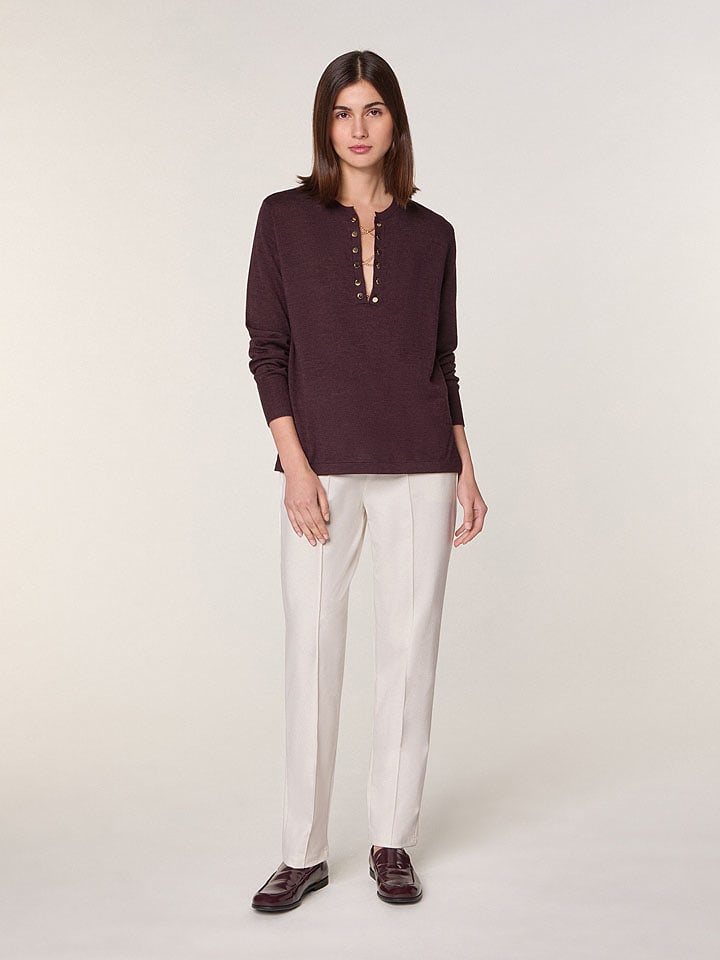 Rodier Wełniany sweter w kolorze brązowym rozmiar: S