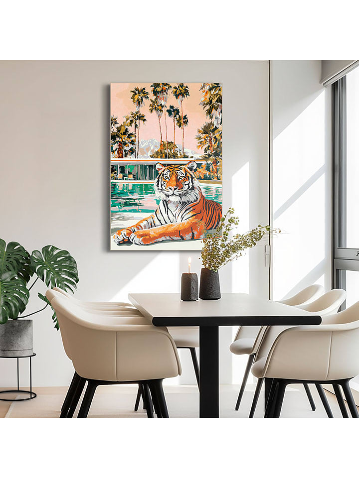 Orangewallz Druk artystyczny "Tropical Tiger" w ramce rozmiar: 60x90 cm