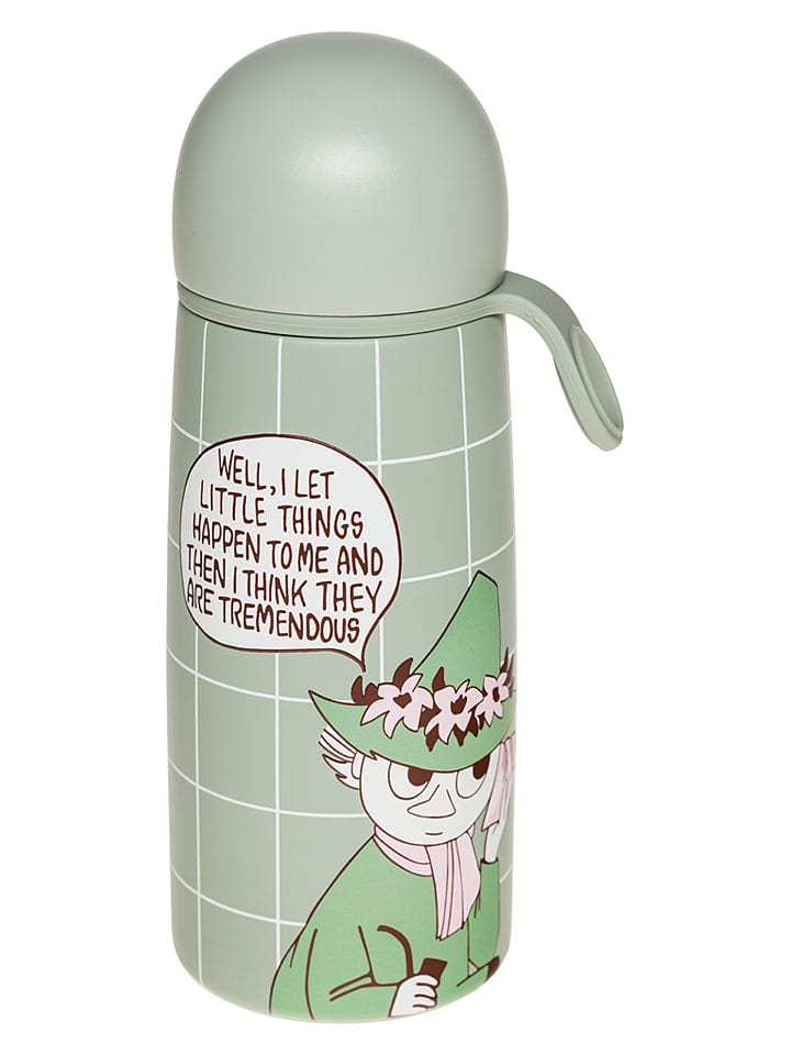 Moomin Butelka termiczna "Snufkin" w kolorze zielonym - 450 ml rozmiar: onesize