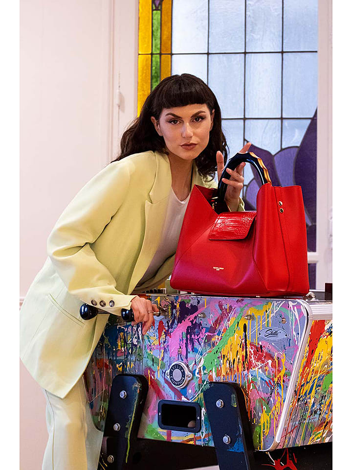 Victor & Hugo Paris Skórzana torebka "Ana" w kolorze czerwonym - 35 x 27 x 13,5 cm rozmiar: onesize