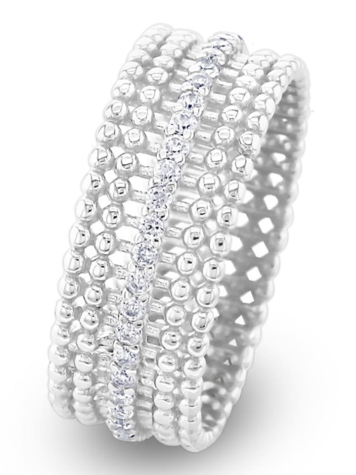 Eclat d'Argent Srebrny pierścionek z cyrkoniami rozmiar: 58