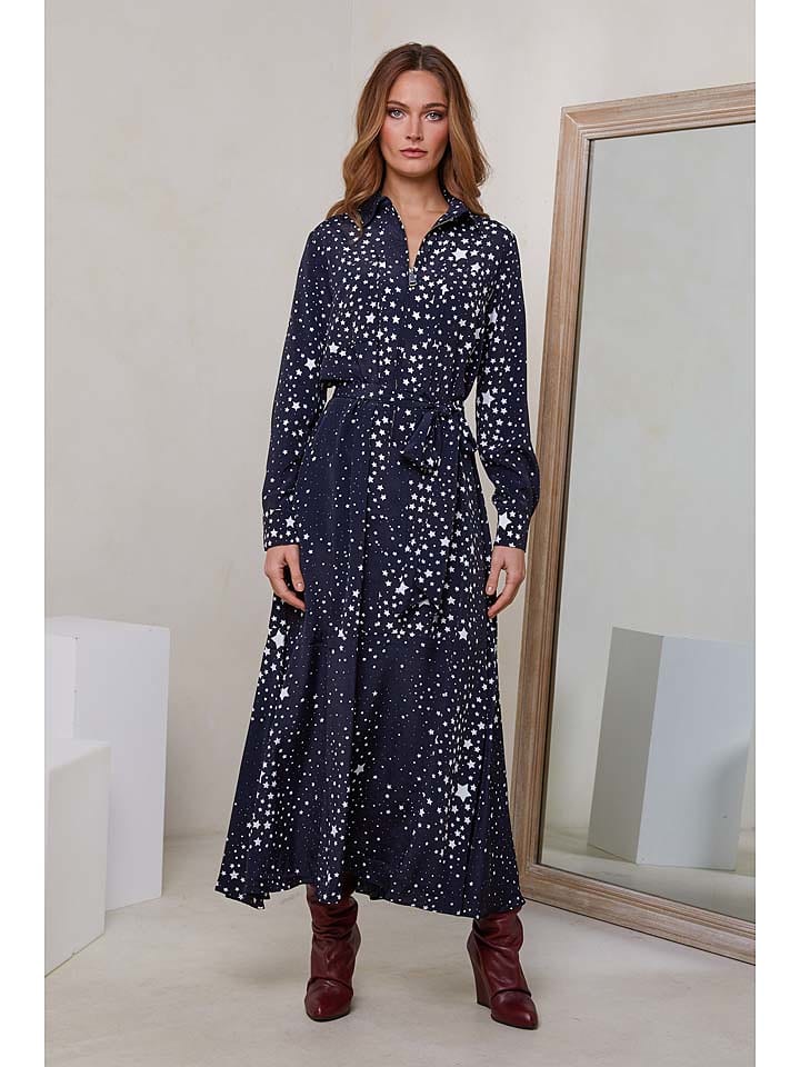 Joséfine Sukienka "Valhala" w kolorze granatowo-białym rozmiar: M