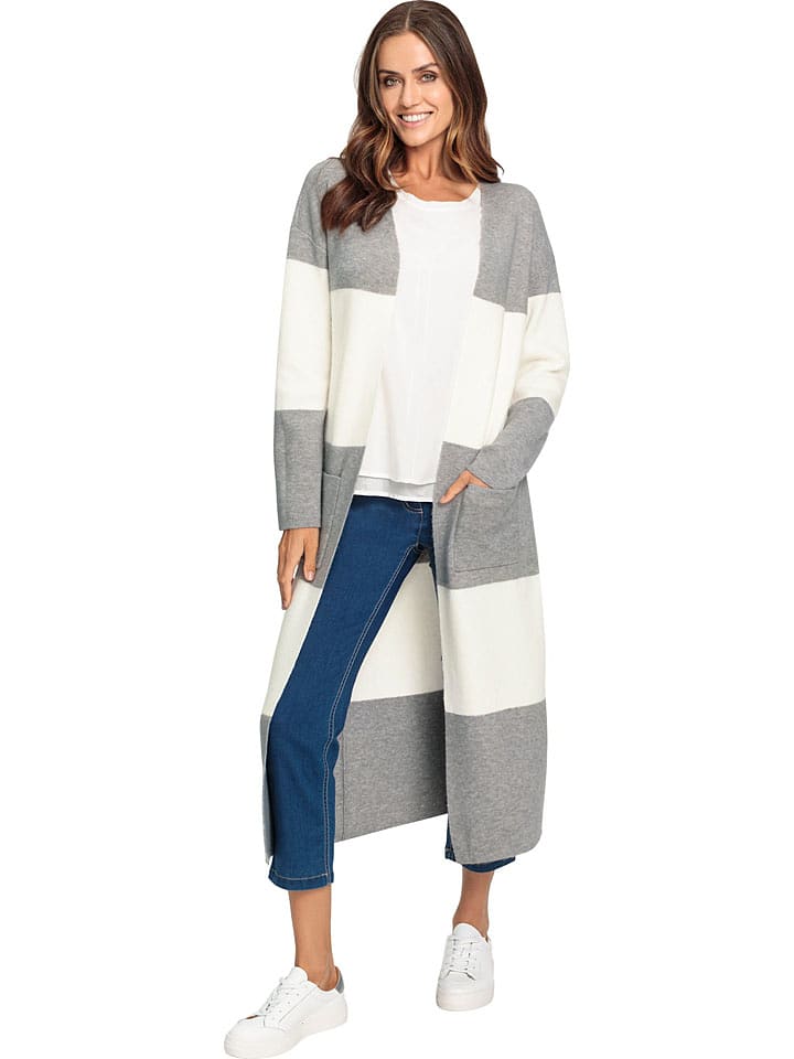 Heine Kardigan w kolorze szaro-kremowym rozmiar: 38