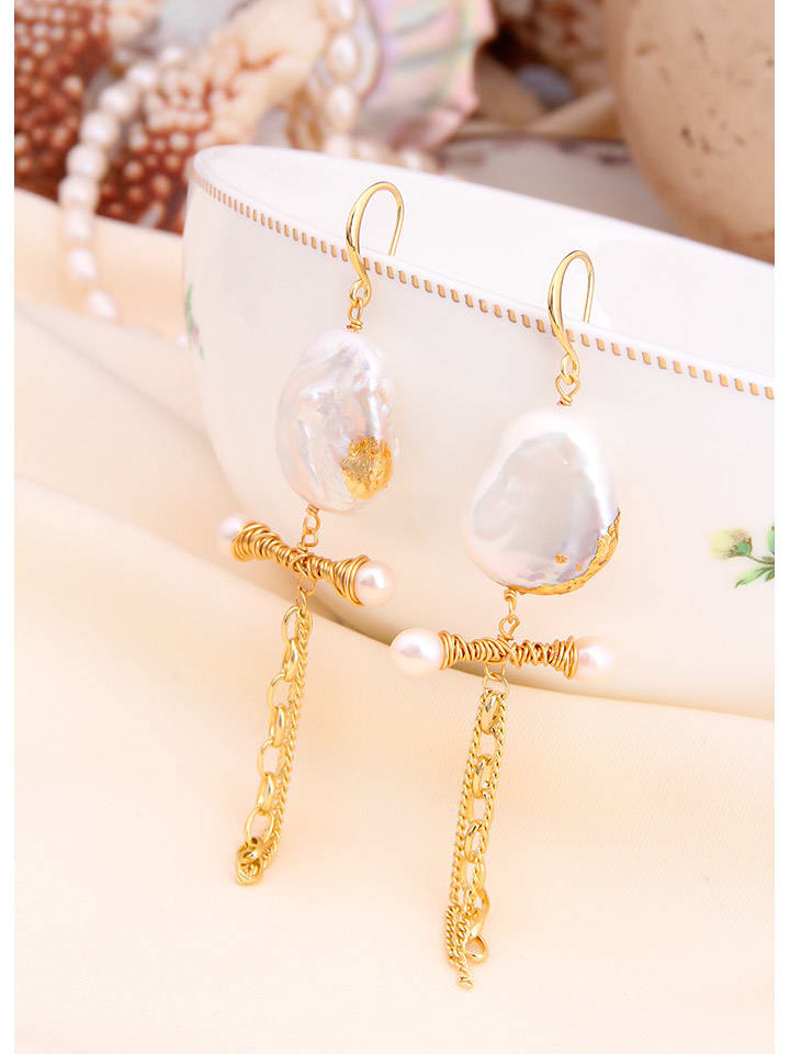 L'Atelier de Gaia Pozłacane kolczyki z perłami rozmiar: onesize