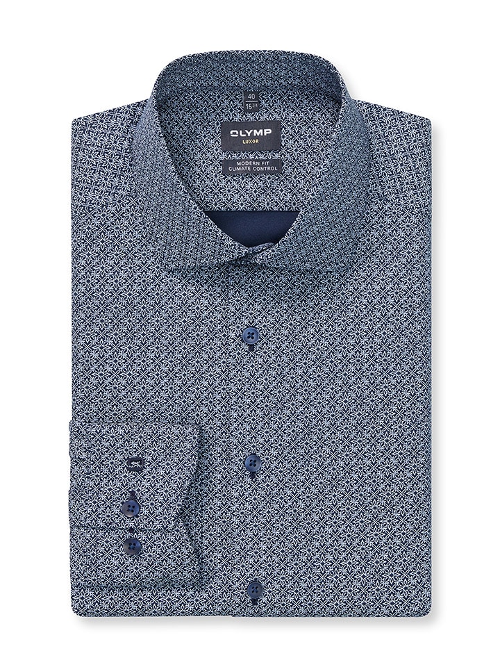 OLYMP Koszula "Luxor" - Modern fit - w kolorze granatowym rozmiar: 40