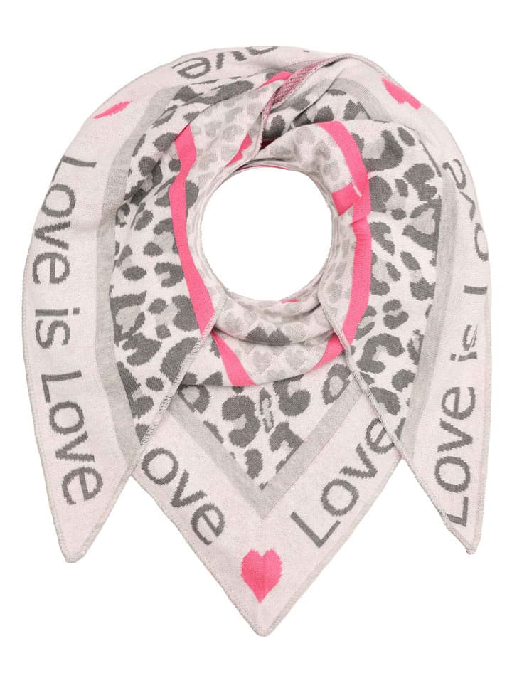 Zwillingsherz Chusta "Love is Love" w kolorze szaro-jasnoróżowym - 200 x 100 cm rozmiar: onesize